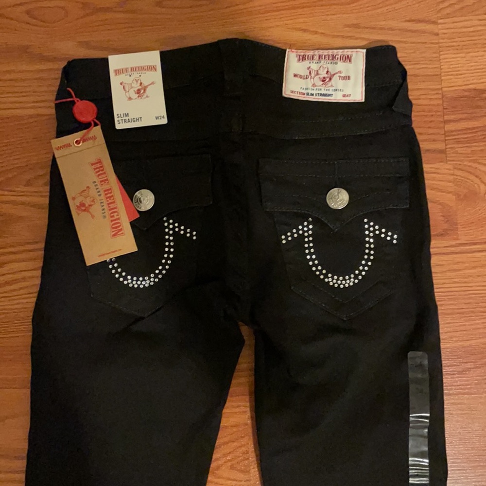 True Religion Brand Jeans size W24 Slim Straight Jeans. Super Stretch